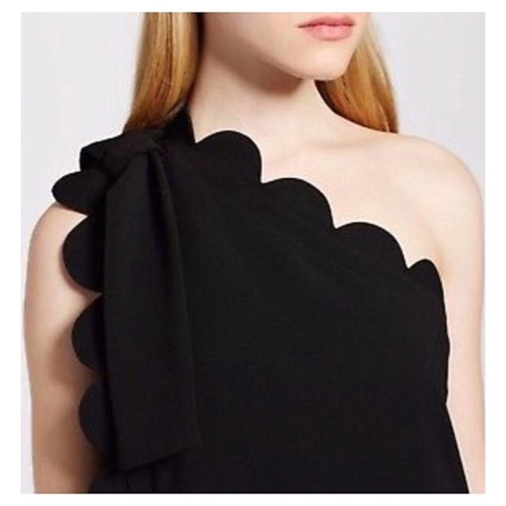 Victoria Beckham Black Bow Shoulder Dress